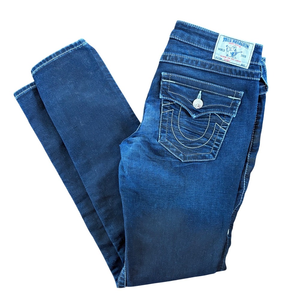 True Religion Dark Wash Skinny Jean Women's Size 29‎ Low Rise Excellent